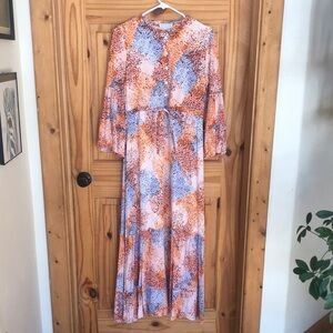 Adina Las Vegas Elegant Multicolor Maxi Dress bell sleeves long medium womens